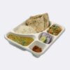 Bagasse Meal Trays With Lid | 5 Compartment - Image 3